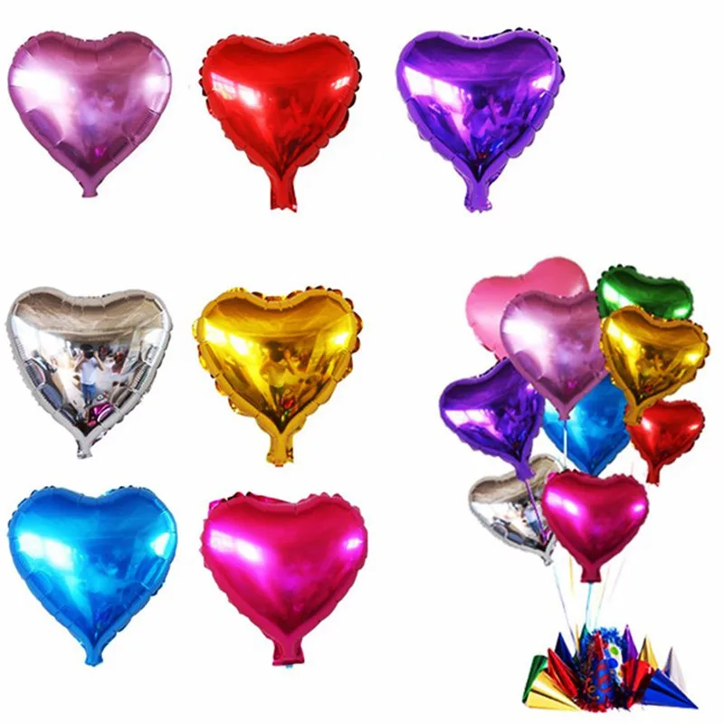 

3Pcs/Set Heart Shaped Event Balloons 10 inch Large love Foil Balloon For Wedding Party Birthday Decoration Globos Air Ballons