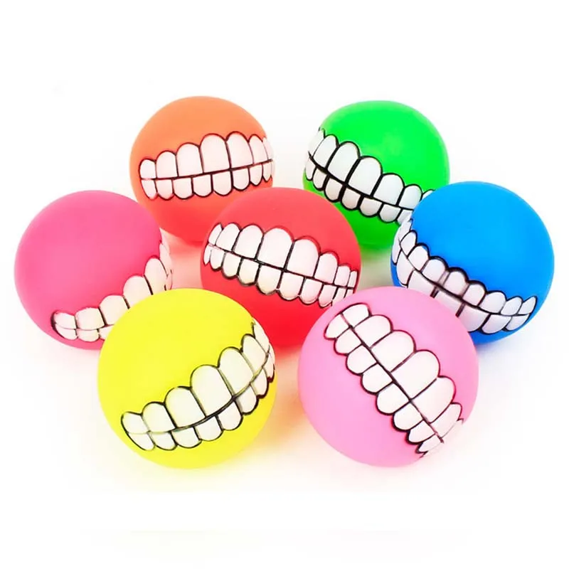 

Pet Dogs Cats Squeak Toys Funny Tooth Pattern Toys Popular Interactive Toys For Puppies Latex Cleaning Teeth Pet Supplies