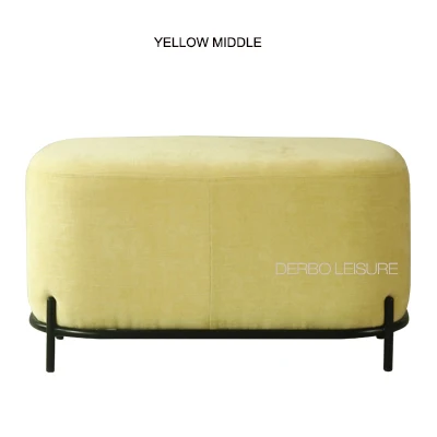 Yellow Middle Современный Красивый дизайн модный роскошный тканевый мягкий чехол с мягкой обивкой для гостиной диван боковая обувь меняющийся низкий табурет скамейка пуфик 1 шт - Цвет: Yellow Middle