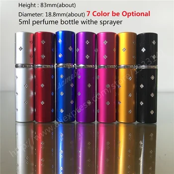 

500pcs/lot 5ml Small Spray Perfume Bottle 5ccTravel Refillable Empty Cosmetic Container Perfume Bottle Atomizer Bottle