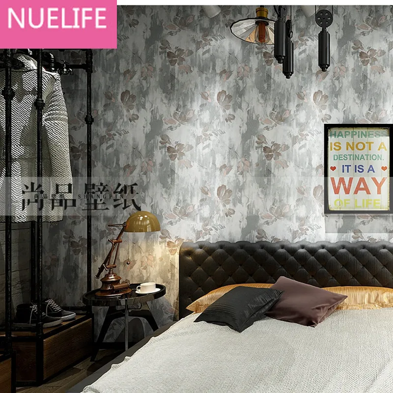 

0.53x10 Meter Nostalgic Cement Gray Industrial Style Nonwovens Wallpaper Living Room Bedroom Clothing Store Bar Wallpaper N12
