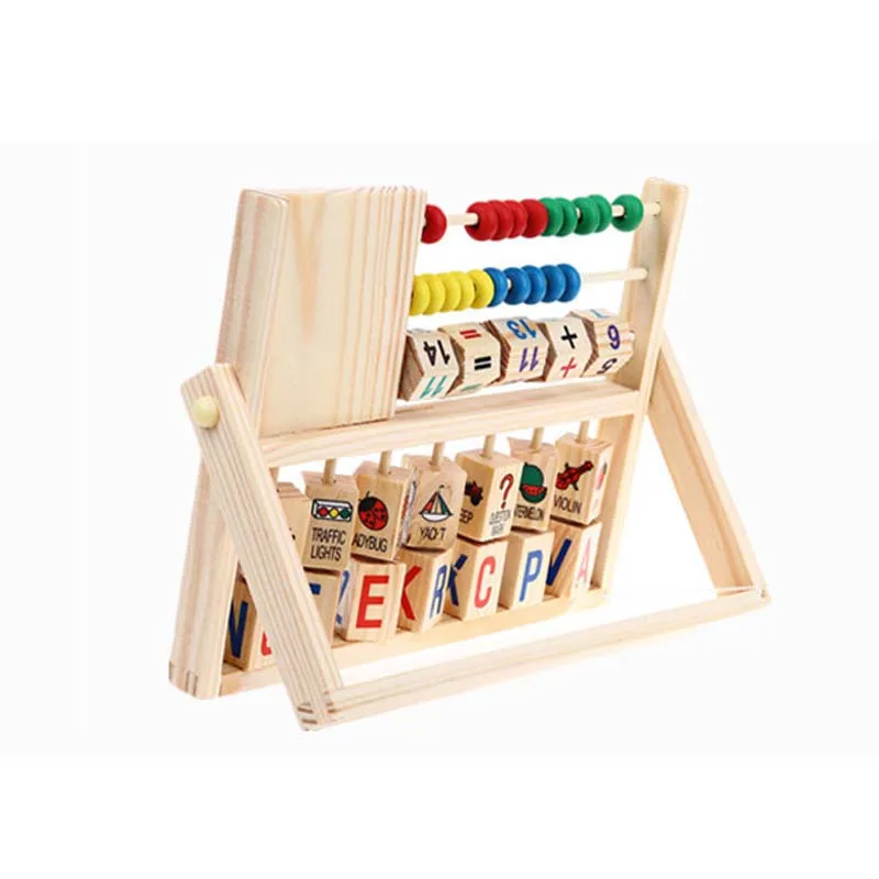 New fashion toys Multifunction watch smiley shelf computer education early learning educational wooden Toys