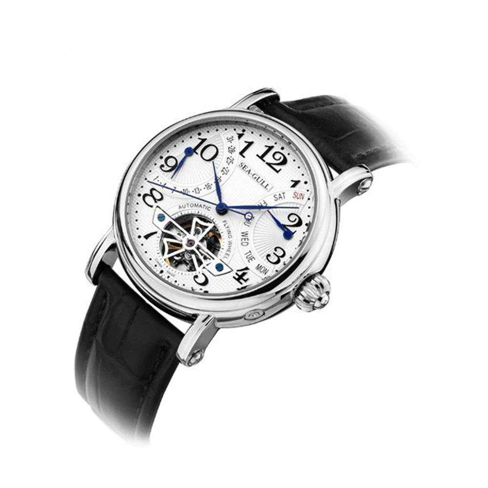  Leisure Automatic Mechanical Genuine Leather Waterproof Watch with Rome Digital Business for Variou