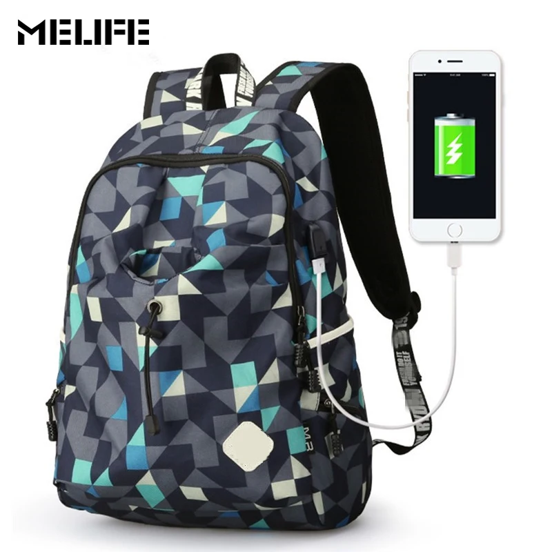 Melife للماء الرياضة مضاد للسرقة usb تهمة السفر التخييم حقيبة الظهر نايلون تسلق للرجال والنساء المشي Melife للماء الرياضة مضاد للسرقة usb تهمة السفر التخييم حقيبة الظهر نايلون تسلق للرجال والنساء المشي