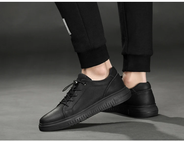 JINTOHO/Мужская обувь на плоской подошве большого размера; мужская повседневная обувь из натуральной кожи; модная брендовая мужская кожаная обувь; черные мокасины