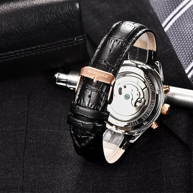 BINSSAW 2018 zegarki męskie luksusowe Top Brand New Fashion mężczyźni Big Designer automatyczny mechaniczny męski zegarek Relogio męski tanie i dobre opinie 3Bar Okrągłe Skórzane Water Resistant Complete Calendar Auto Date 40mm Tenis Racquet Sport Klamra Leatherette 23cm BINSSAW 2018 zegarki męskie luksusowe Top Brand New Fashion mężczyźni Big Designer automatyczny mechaniczny męski zegarek Relogio męski tanie i dobre opinie 3Bar Okrągłe Skórzane Water Resistant Complete Calendar Auto Date 40mm Tenis Racquet Sport Klamra Leatherette 23cm