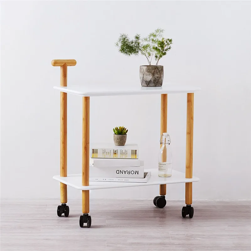 

Double Layer Storages Coffee Wooden Table Bedside Night Table Little Carts Modern Design Multifunction Movable For Xiaomi Youpin