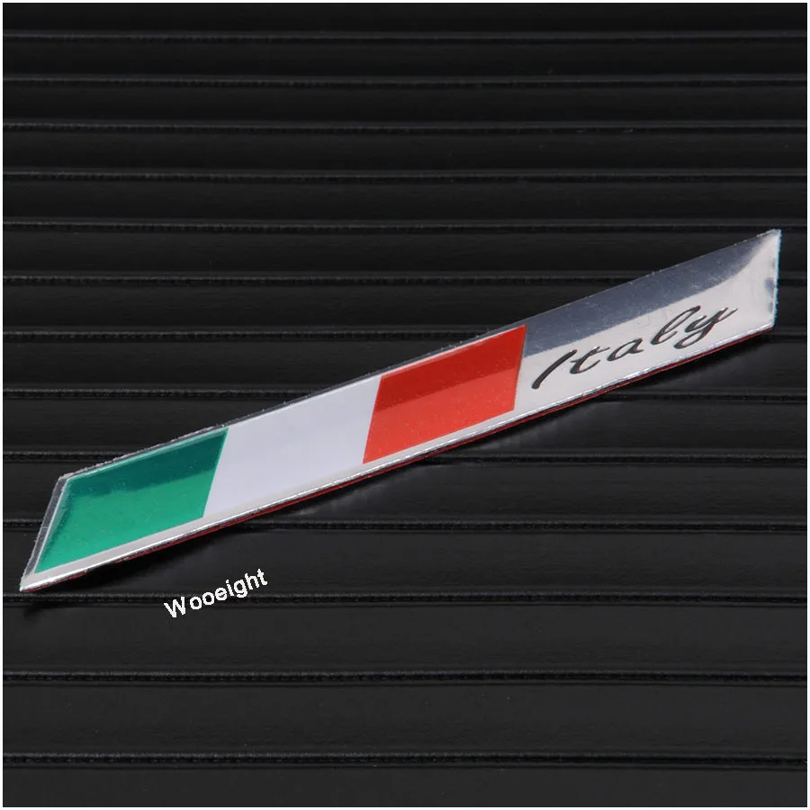 1Pc 3D Aluminum Italy Emblem Badge Flag Car Stickers Fender Trunk Decoration For Audi BMW VW Alfa Romeo FIAT Honda Benz (6)