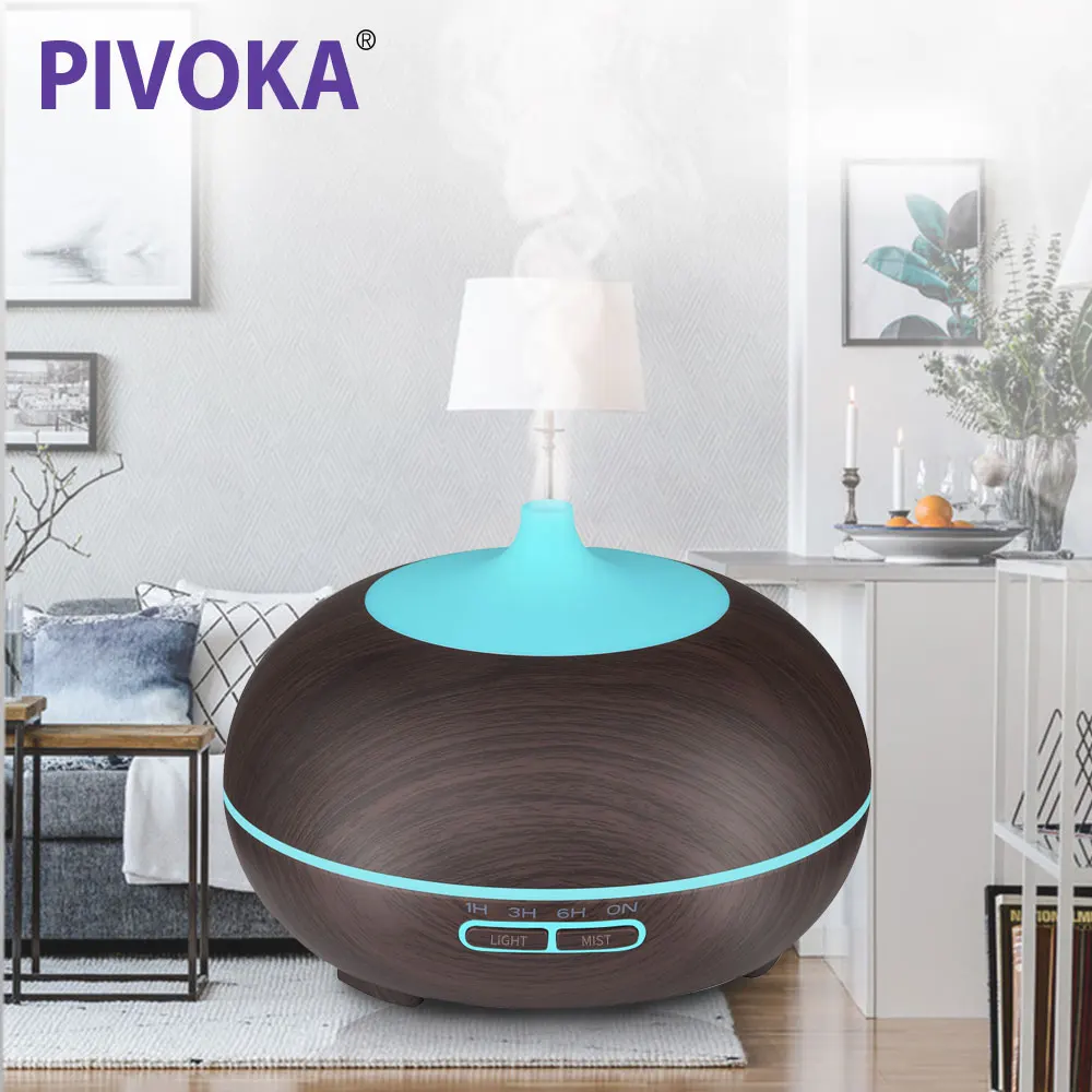 

400ml Aroma Essential Oil Diffuser Wood Grain Ultrasonic Cool Mist Humidifier for Office Home Bedroom Living Room Study Yoga Spa