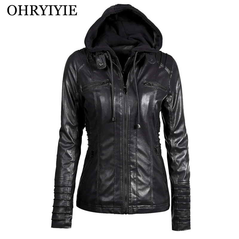 OHRYIYIE Большие размеры 6XL 7XL женские кожаные куртки 2019 Весна Осень верхняя одежда