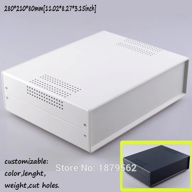 

[2 colors] 280*210*80mm iron junction box housing diy electrical project box instrument PLC switch control case [40009(W210)]