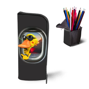 

FORUDESIGNS Cute Women Cosmetic Bags Animal Duck Print Children Pencil Bag Women Makeup Box Gilrs Boys Pouch Kids Pencil Bag