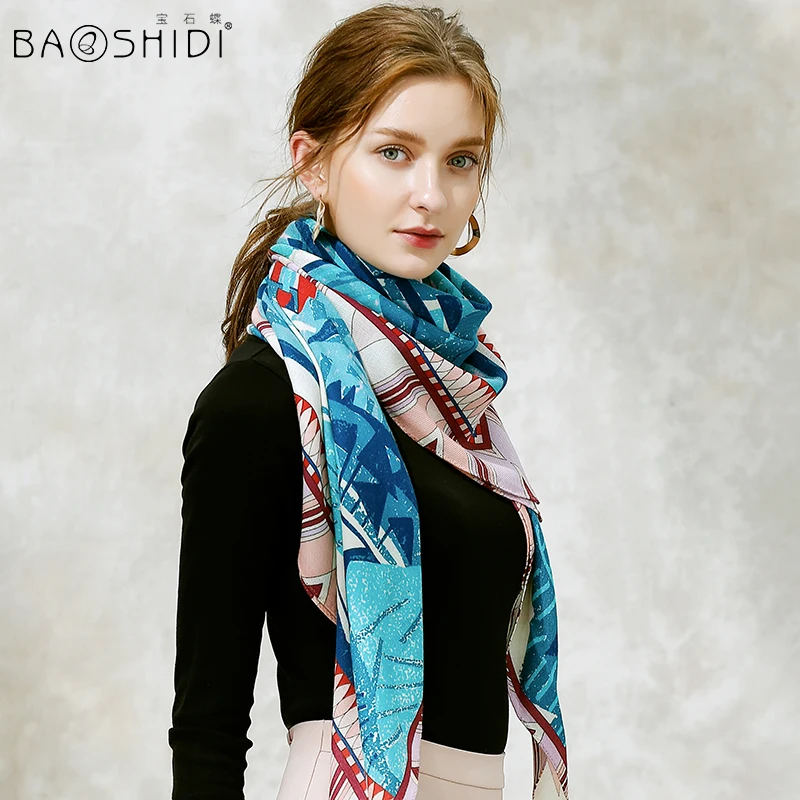 BAOSHIDI/2017 модные зимние шарфы из 100% шерсти для женщин теплые мягкие элегантные