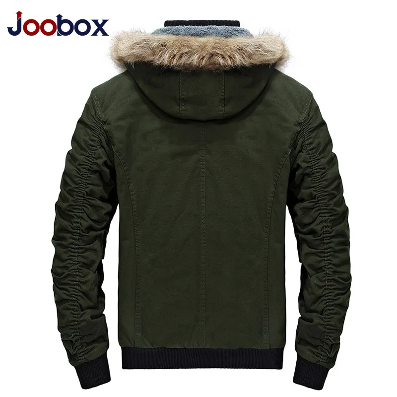 JOOBOX 2017 Высокое качество зимняя куртка Для мужчин Утепленные длинные hoded хлопок