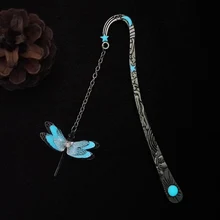 Креативный металлический светящиеся книжные закладки креативный светящийся в темноте бабочка Закладка в виде стрекозы Для канцелярские принадлежности, подарок