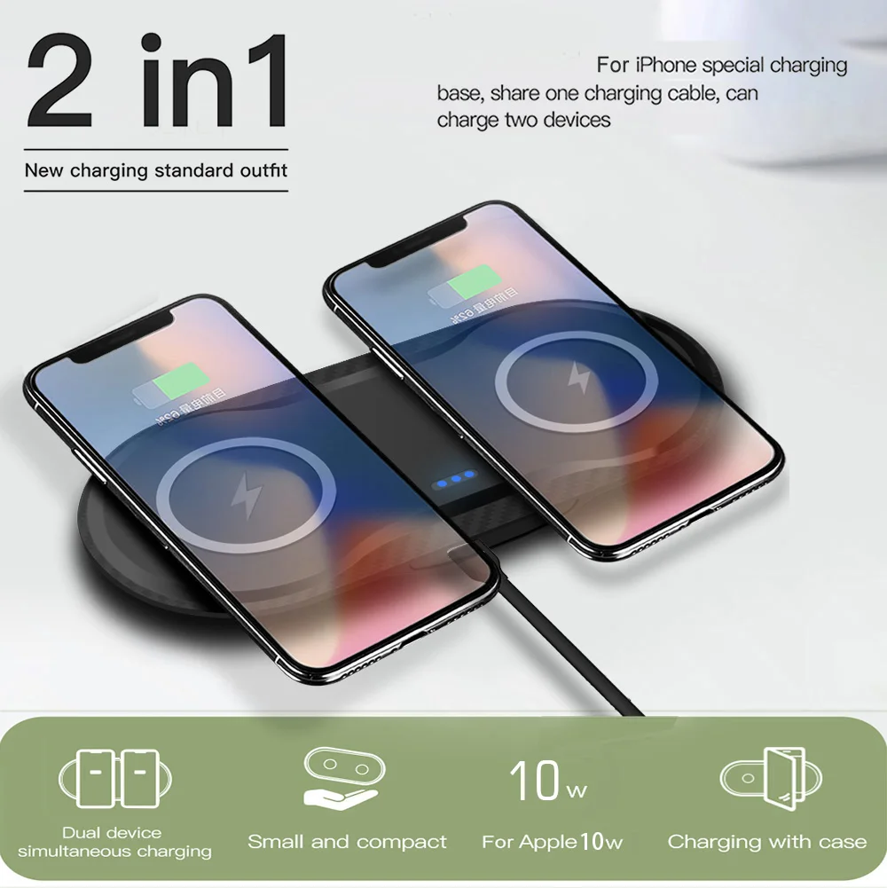 20 Вт Быстрое двойное Qi Беспроводное зарядное устройство для iPhone 11 Pro XS XR X 8 Airpods 10 Вт Быстрая зарядка двойная зарядная подставка для samsung S10 S9 S8