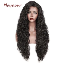 Свободные кудрявые синтетические кружевные передние парики термостойкие натуральные волосы парики для женщин 180 плотность
