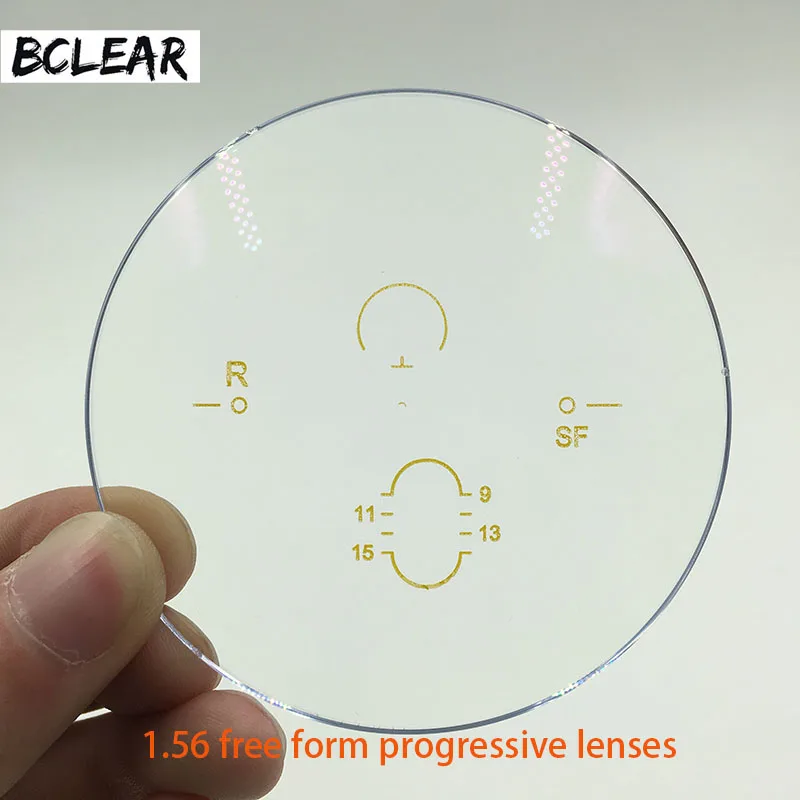 BCLEAR 1.56 인덱스 자유형 Multifcoal Interior 프로 그레시브 안경 렌즈 처방전 원거리 및 가까운 비전 참조