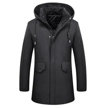2017 New Fashion Long Winter Jacket Men Cotton Warm Jacket Zipper Parkas Wear Masculina Outwear Comfortable Mens Winter Parkas