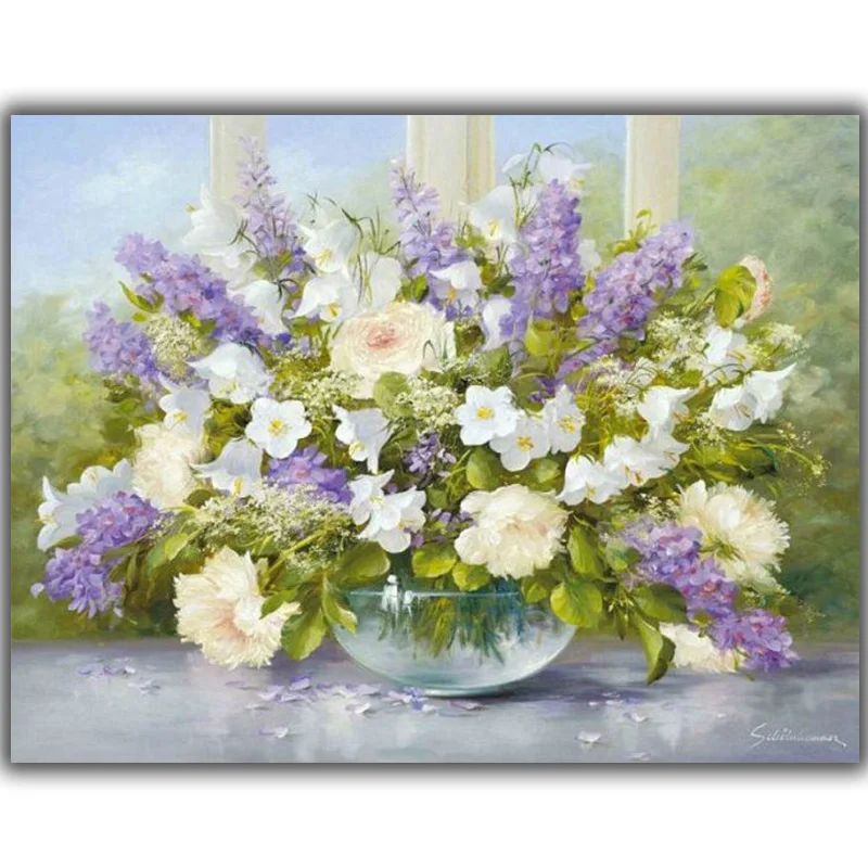 Diy diamond painting flower pot diamond embroidery Lilac flower 3d