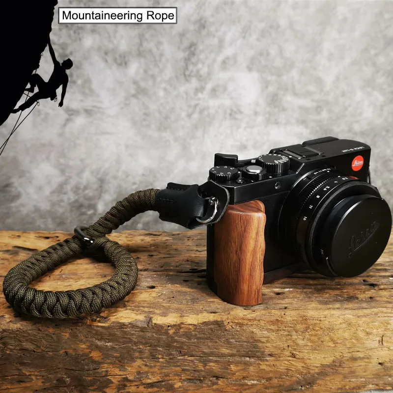 Najtaniej Wspinaczka lina nylonowa skórzany pasek na nadgarstek do trzymania kamery pasek na rękę do aparatu Leica Canon Fuji Nikon Olympus Pentax Sony