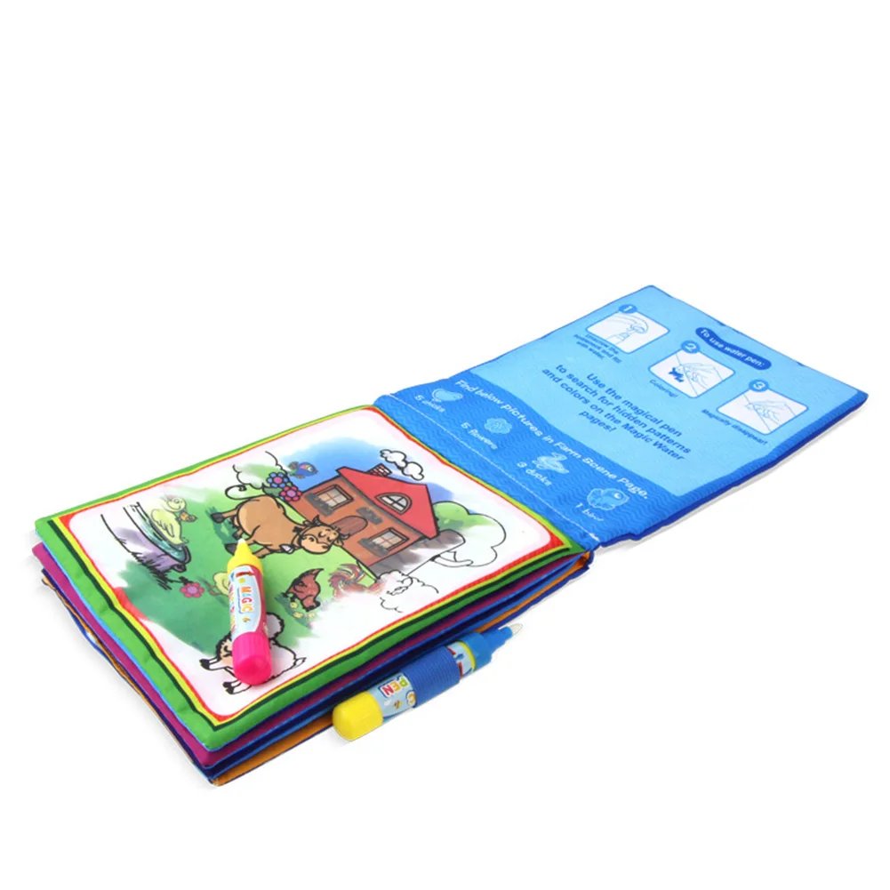 Красочный водный коврик для рисования волшебное водяное перо доска для рисования книга детские математические игрушки Обучающие и развивающие игрушки буклет+ фломастеры