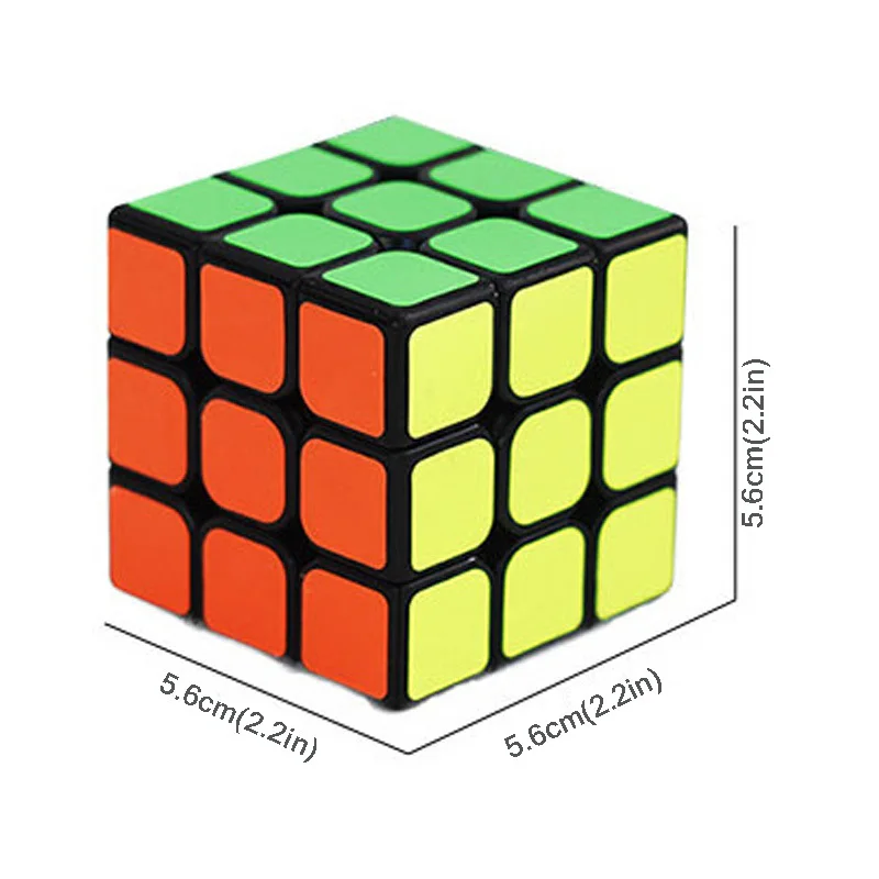 Красочный 3x3x3 профессиональный скоростной кубик, трехслойный кубик-головоломка для детей, 5,6 см, классические игрушки, кубик