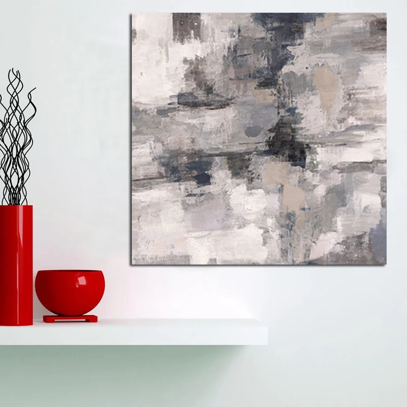 HD Print Yellow Gray Abstract Oil painting on Canvas Professional Art Poster Wall Picture for Living Room Sofa Home Decoration