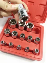 14 pcs 6 angle sleeve E type sleeve set polishing sleeve head auto repair wrench tool sleeve head Hand Tools Sockets car stying