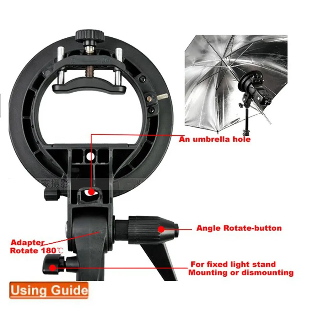 

Godox S-type Bracket Bowens Mount Holder for Speedlite Flash Snoot Softbox Honeycomb