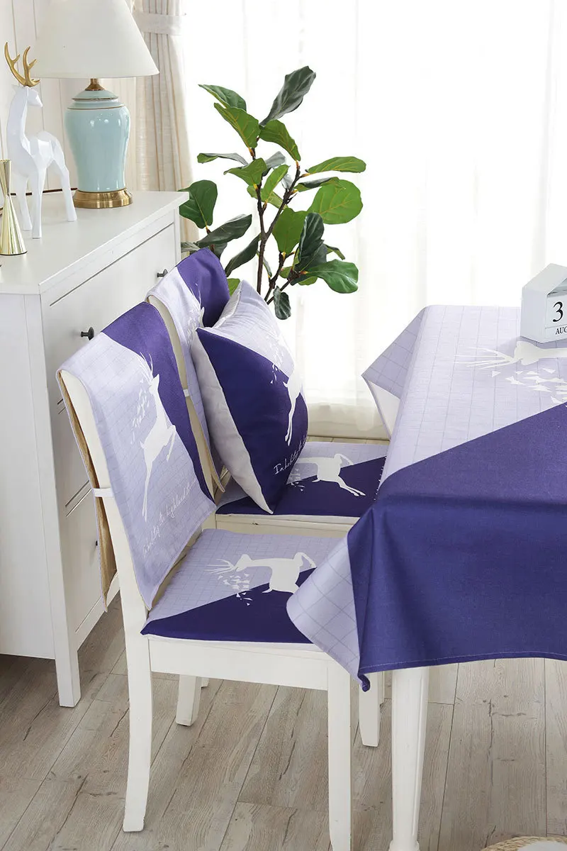 Proud Rose Waterproof Linen Table Cloth Cartoon Table Cover Chair Set Pillowcase Cover Towel European Tablecloths Chair Cushion