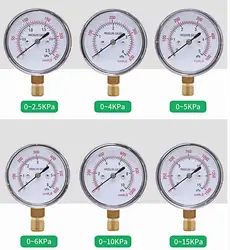 YE-60 diaphragm pressure gauge water meter column surface micro pressure gauge 5KPA 10KPA 15KPa 20KPa 25KPa 30KPa gas meter