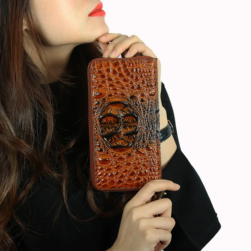 

2019 women cowhide personality long wallets vintage fashion 100% Genuine leather purse High quality Clutch bag handmade wallet