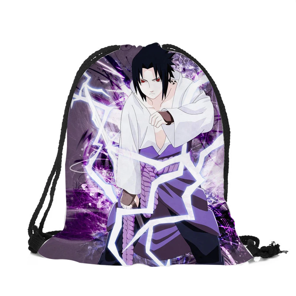  Popular comic character series Naruto prints Drawstring Backpack Mochila Feminina boys Casual Polye - 32916222278