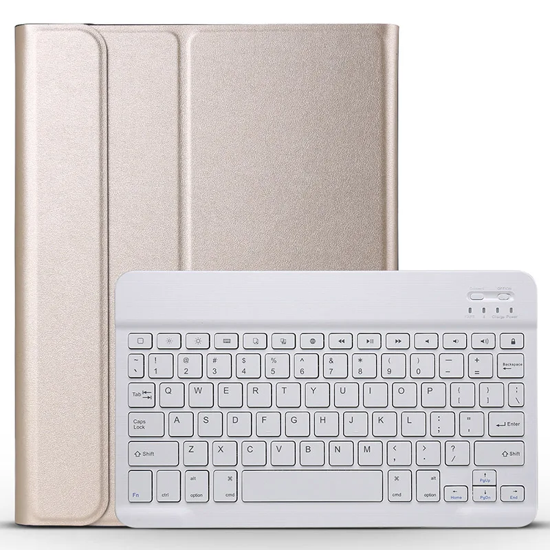 Чехол с клавиатурой для iPad Pro 12,9, съемная Bluetooth клавиатура с Wi-Fi, кожаный чехол для iPad Pro 12,9 '', ультратонкий+ стилус - Цвет: Золотой