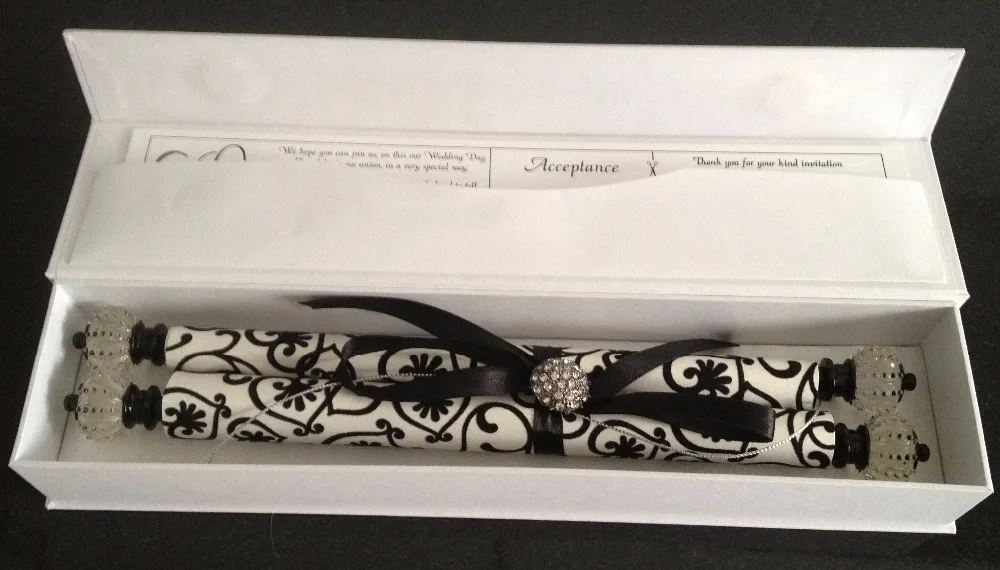  Top quality new scrolls design clear caps finial design invitation scrolls for wedding invitation b - 1108415601
