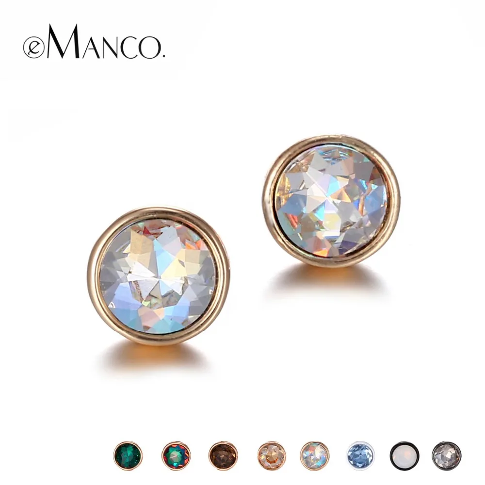 

EManco Wholesale Rhinestones Piercing Stud Earrings Set Mix Statement Geometric Create 8 Colors 2 Sizes Earrings Gifts for Women