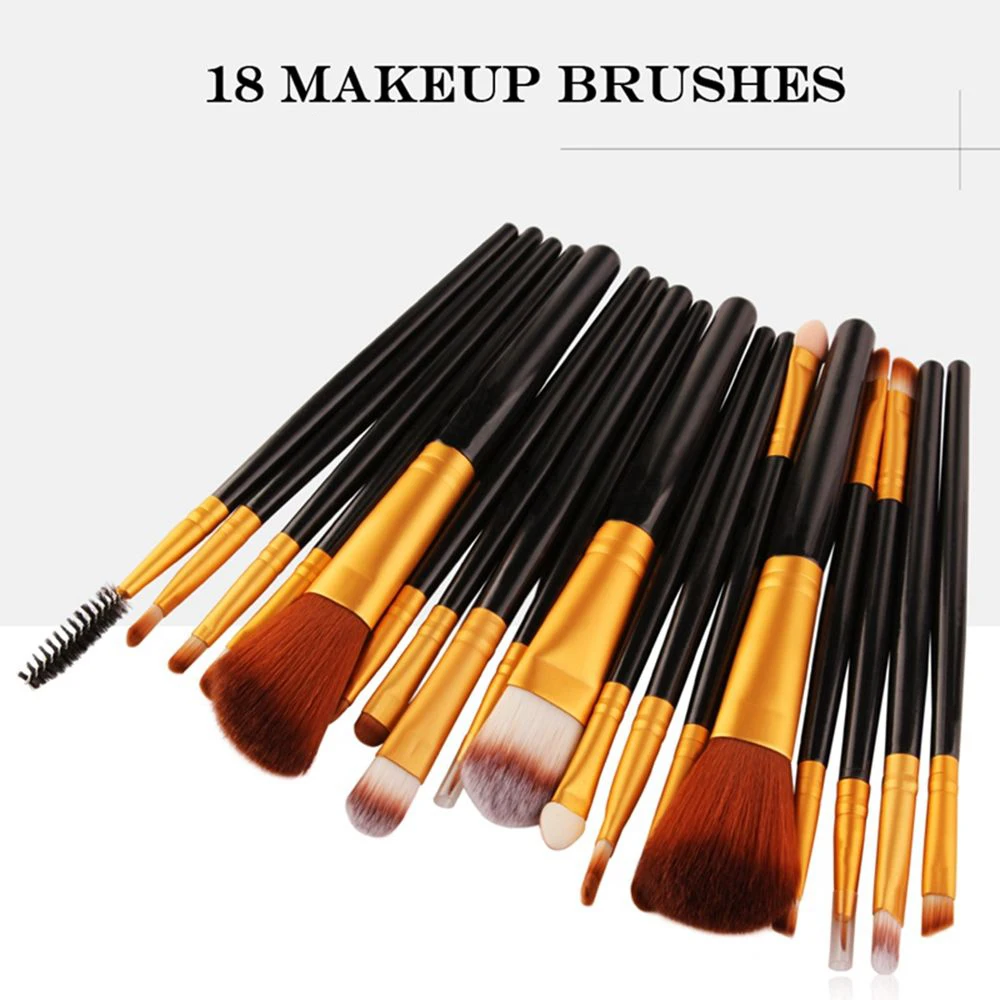 

18Pcs/Set Professional Synthetic Hair Makeup Brushes Eyeshadow Contour Foundation Eye Lip Makeup Tools Kit