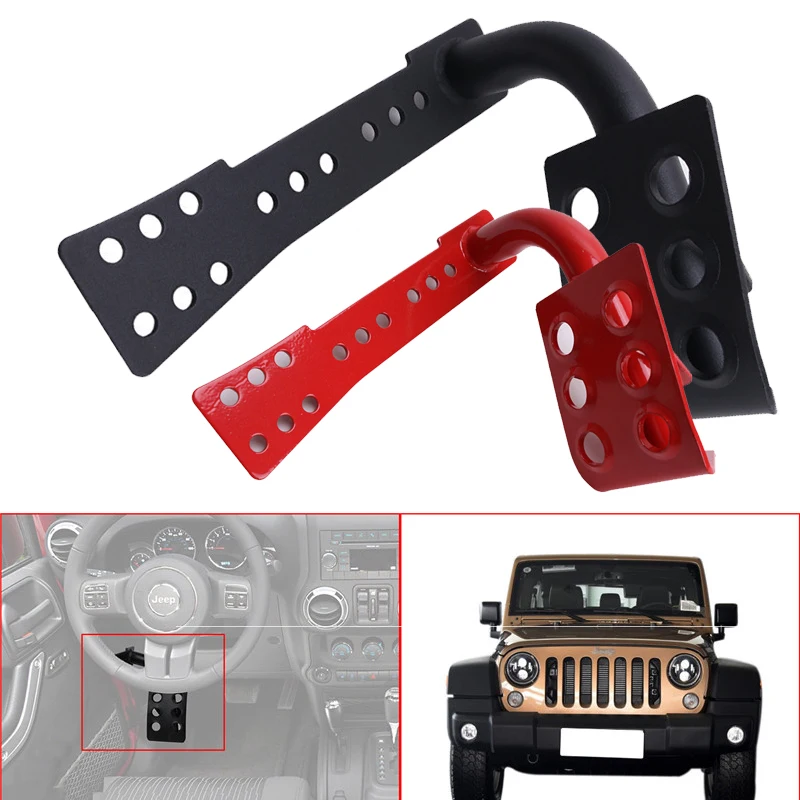 For 2007 2016 Jeep Wrangler Foot Rest Kick Panel Black Red Metal Dead
