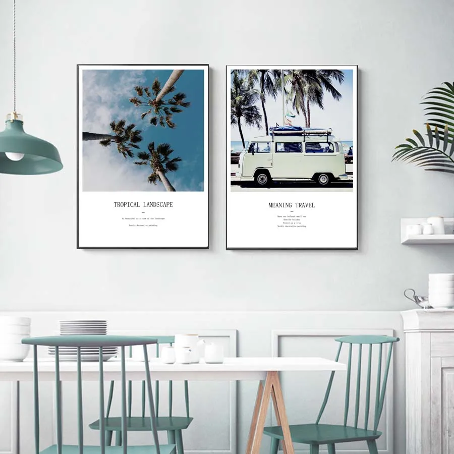 Tropical Ocean Landscape Posters prints Meaning Travel Quote Canvas Painting Beautiful Nordic Wall Art For Living Room Home Deco (1)