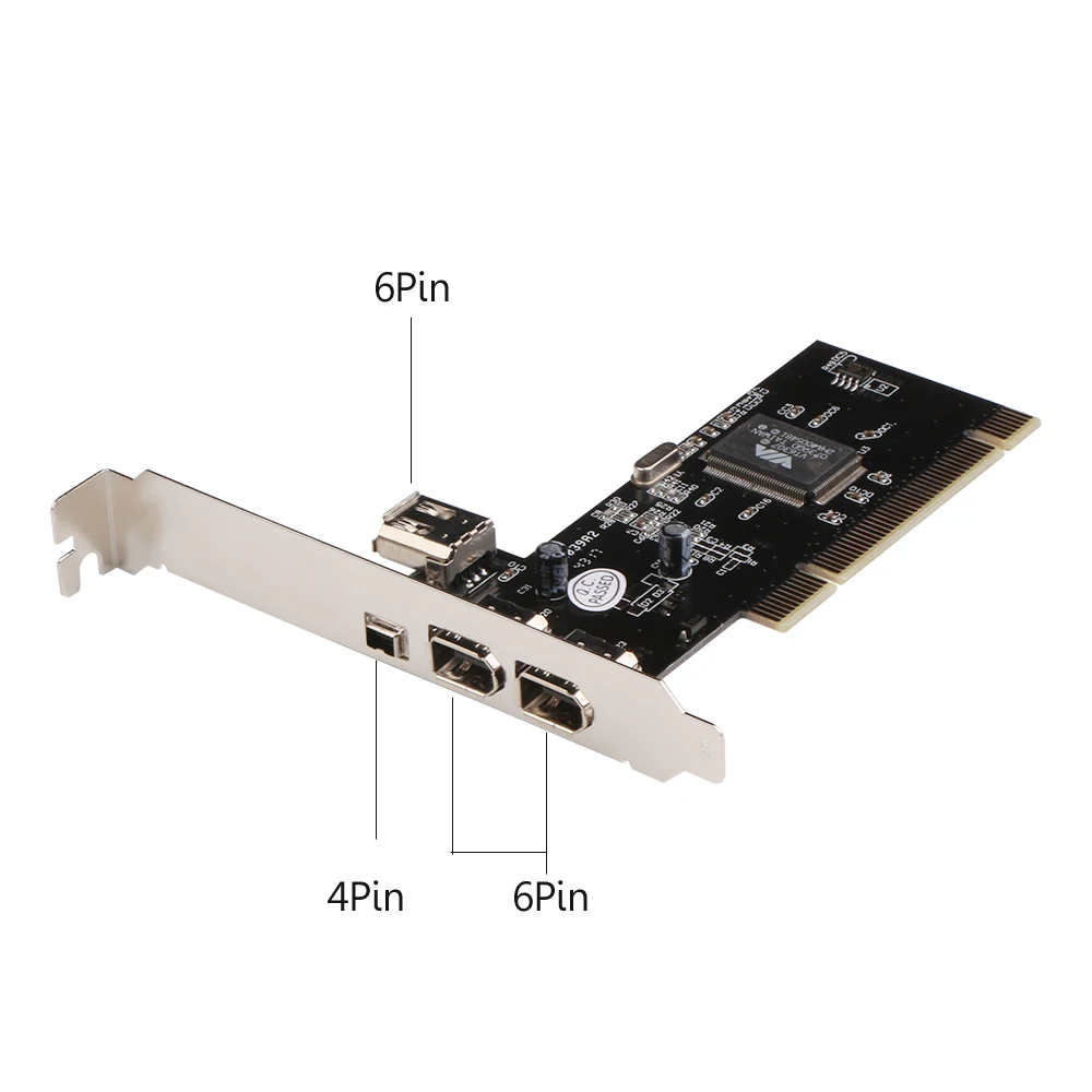 PCI к 6 контактный/4 контактный IEEE 1394 плата контроллера с кабелем Firewire для цифровой
