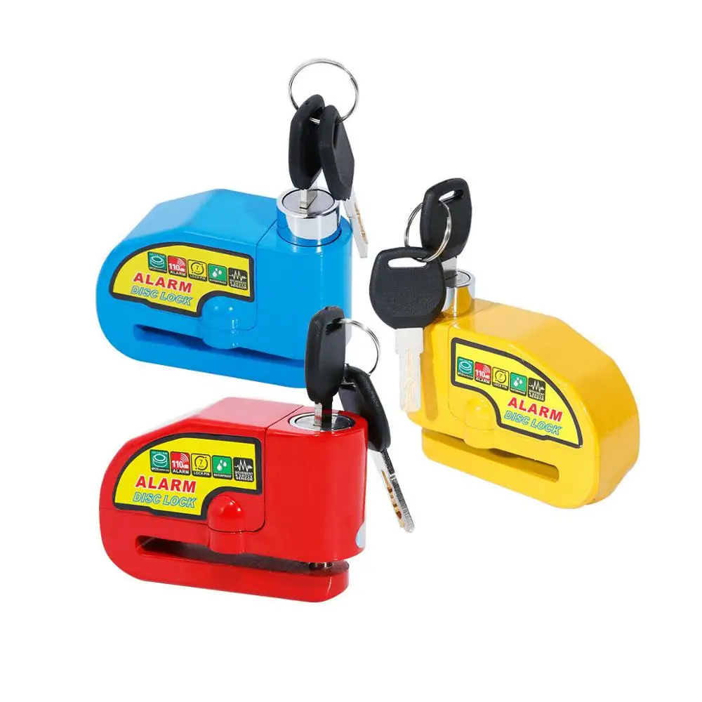 

Motorcycle Blue/Red/Yellow Security Anti-theft Alarm Disc Brake Lock 2 keys motorcycle Lock