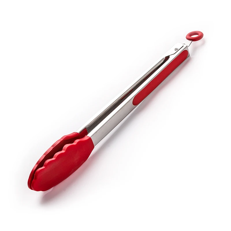 NEW Silicone Kitchen Cooking Salad Serving BBQ Tongs Stainless Steel