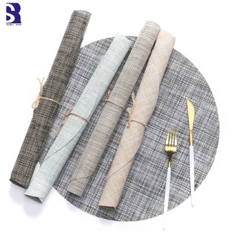 

SunnyRain 6-Piece Round Table Setting Luxury Placemat Insulation Mat Waterproof Place Mats