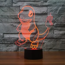 Pokemon Go Pocket Monster Charmander 3D USB ночник ручной работы Multi-Цветной настольная лампа Рождество праздник Новинка освещение