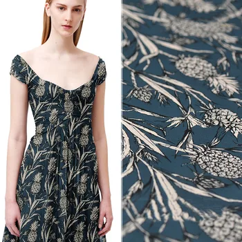 

Pineapple silk stretch double Joe fabric for satin dress bazin riche getzner telas por metro tissus tela