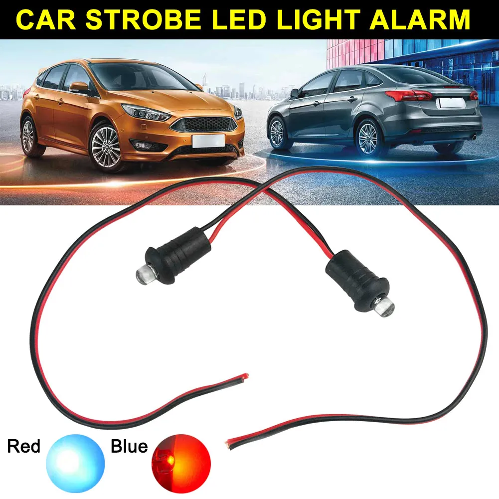 1 Pcs 12V Blue Red Flashing Dummy Fake Car Alarm Dash Mount LED Light