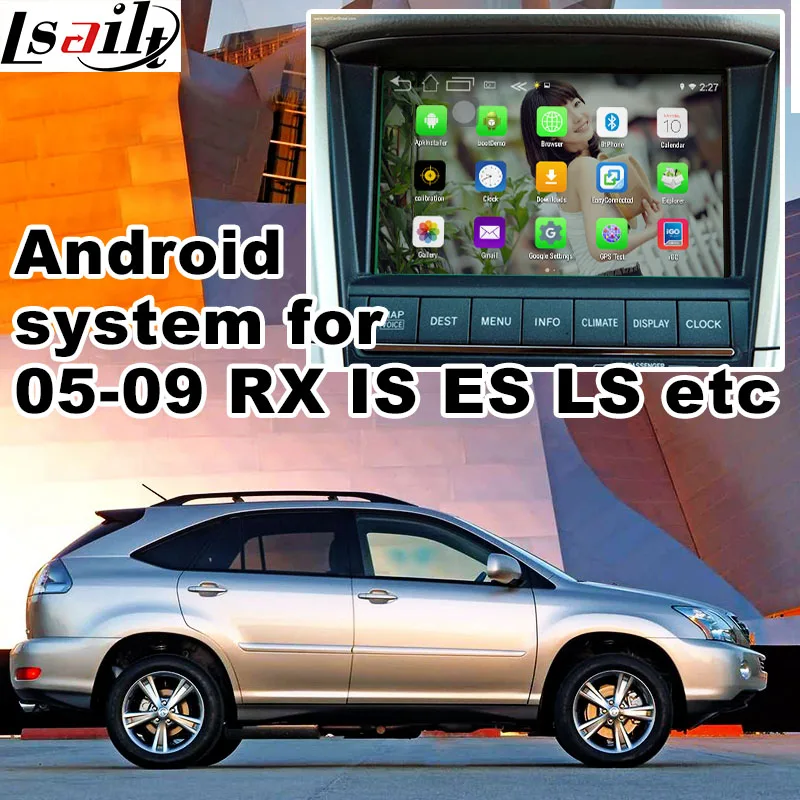 

Android 6.0 GPS navigation box for 2005-2009 Lexus IS ES GS LS RX video interface box with GVIF carplay youtube play waze