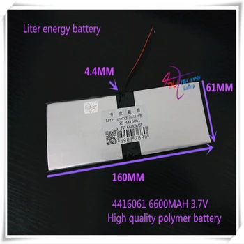 

3.7V 6600mAH 4416061 (polymer lithium ion battery) Li-ion battery for tablet pc GPS mp3 mp4 cell phone speaker