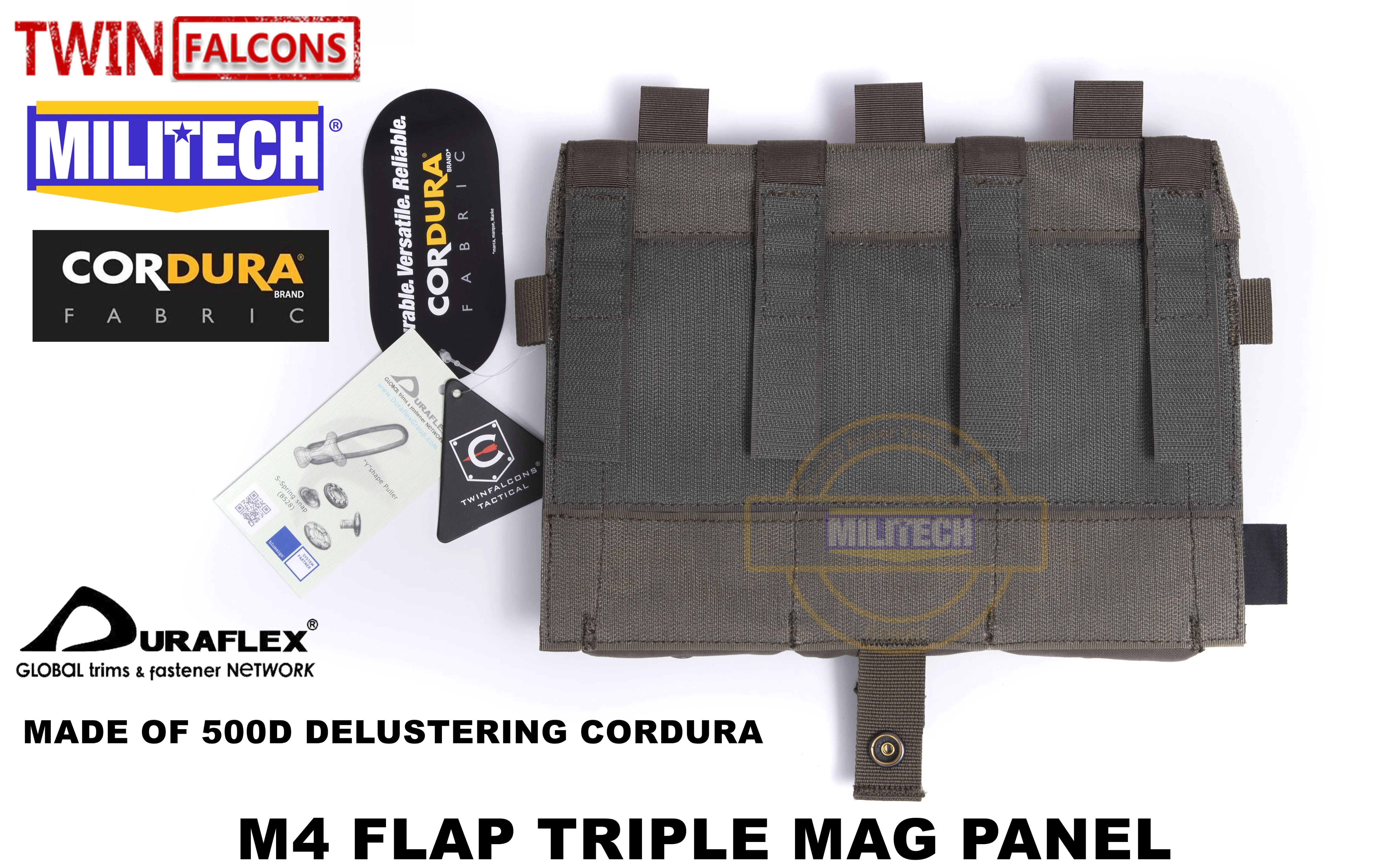 MILITECH twinfalcon TW Delustered Cordura Съемный клапан тройной M4 Mag мешочки панель для AVS CPC JPC 2 0 FCSK